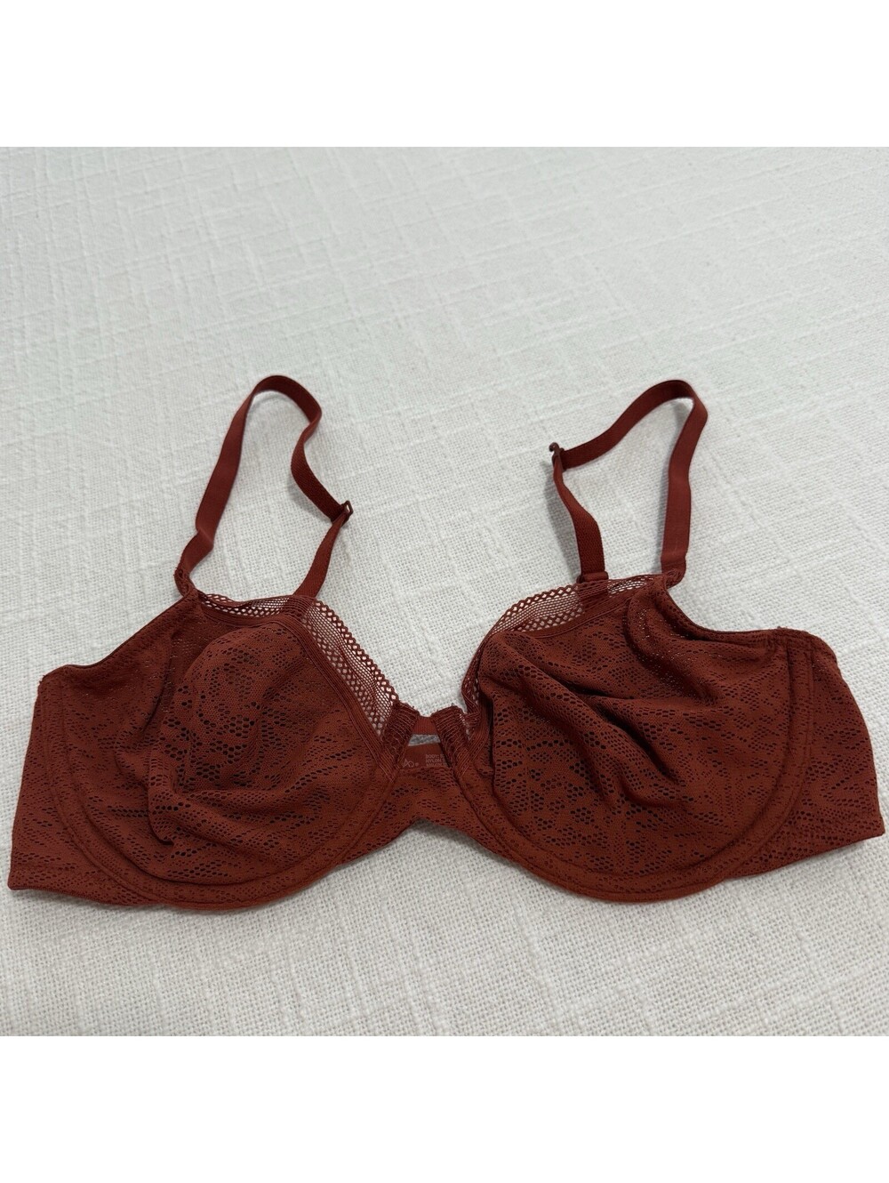 Soma 32C Unlined Perfect Coverage Bra Rust Red Underwire